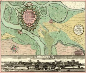 Vista de la residencia del príncipe elector de Mannheim de Johann Baptista Homann